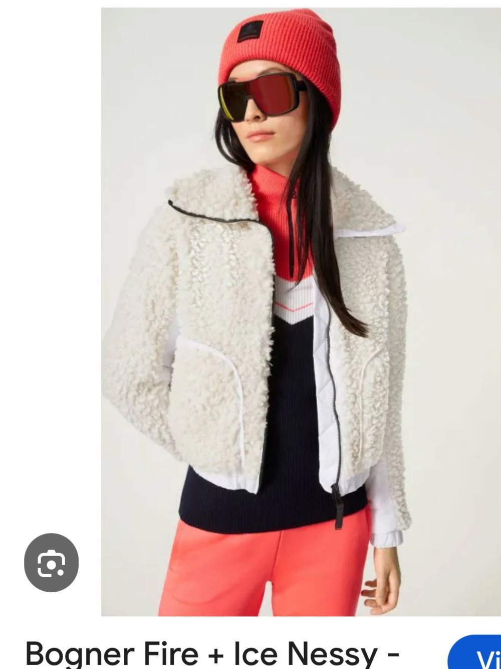 Bogner Cream Nessy  Shearling Ski Jacket Fire and Ice